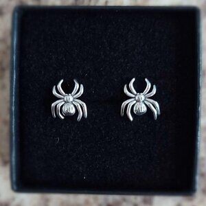 925 Sterling Silver Spider Stud Earrings